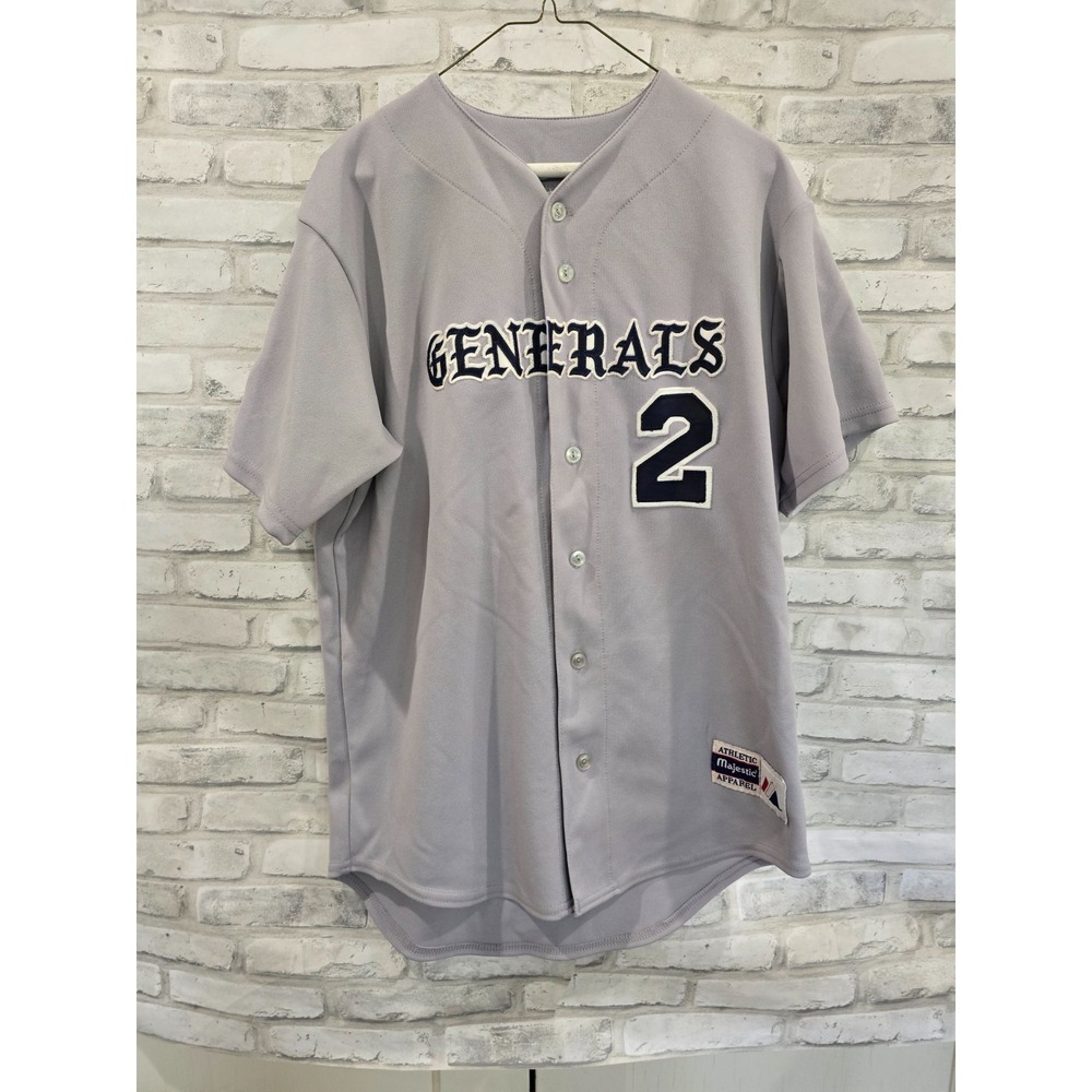 Generals Minor League Baseball #2 Gray Road Jersey Vintage Majestic Size M